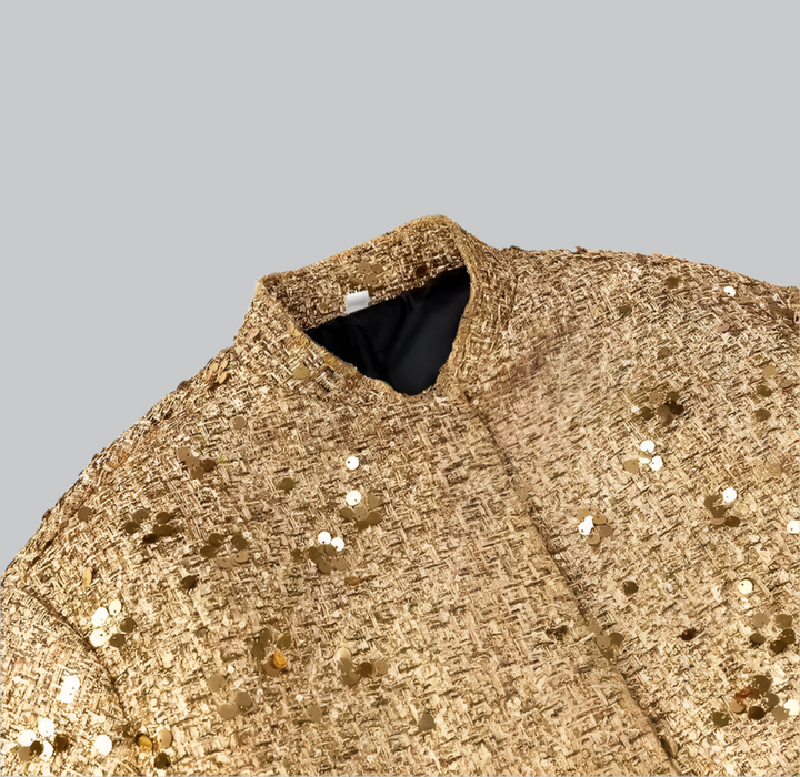 Aveline - Gold Sequins Bomber Jacket