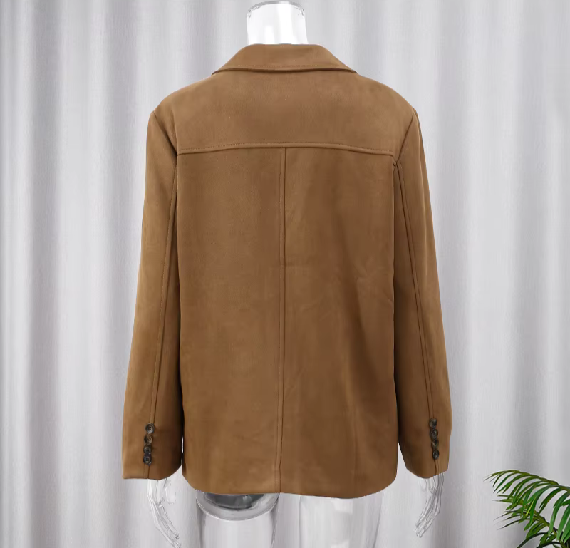 Aria - Brown Suede Leather Jacket