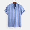 Monacogents | Striped Collarless Pullover – Sophisticated Ease for the Modern Man