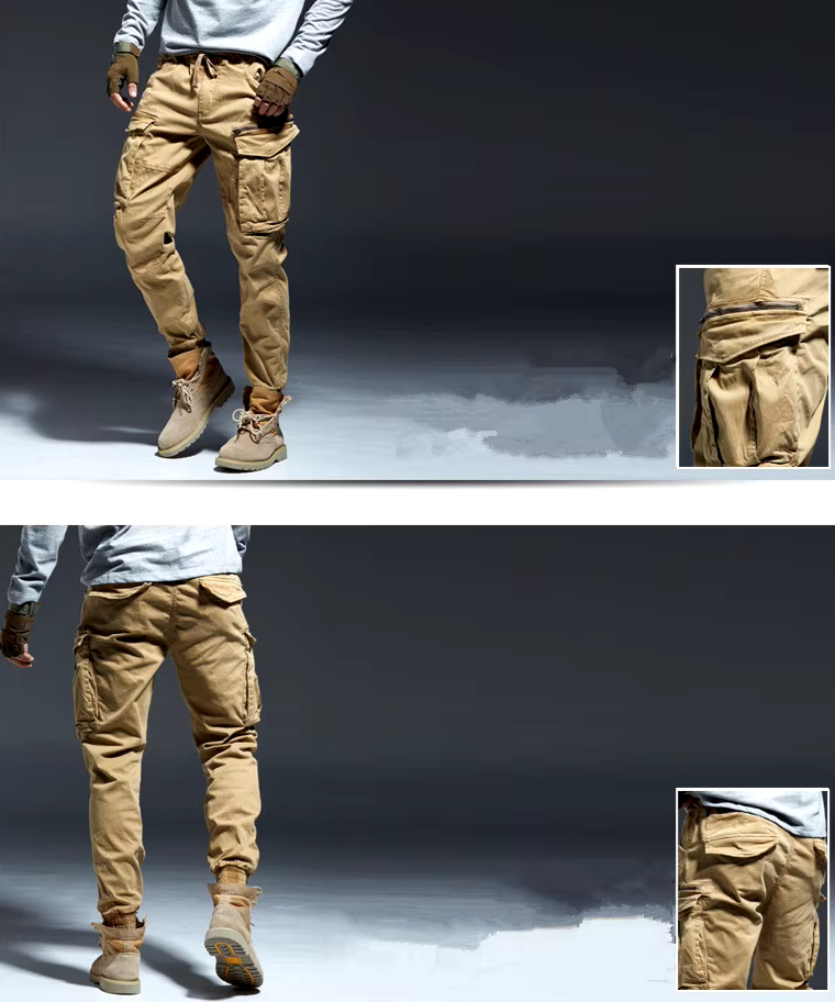 Mason - Elastic Waist Cotton Cargo Pants