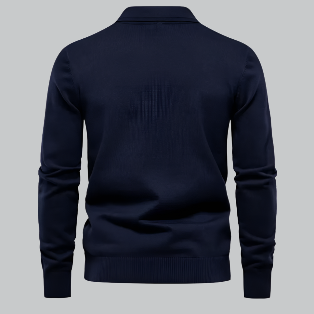 Henry - High-Quality Cotton Polo Neck Sweater