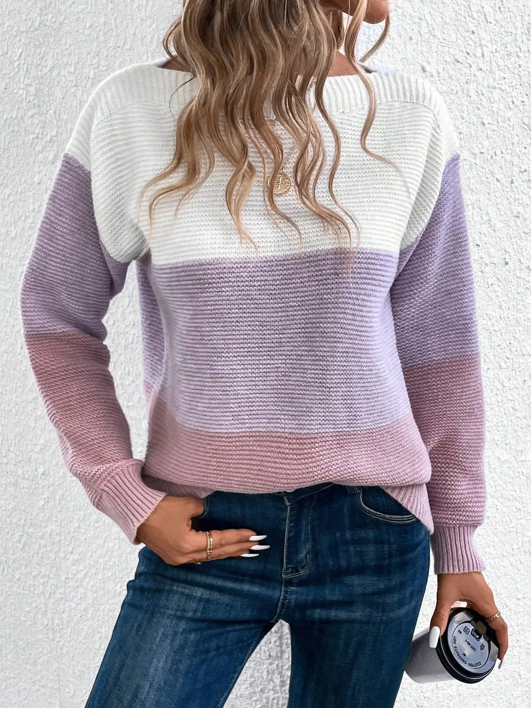 Elara - Elegant Tri-Color Patchwork Sweater