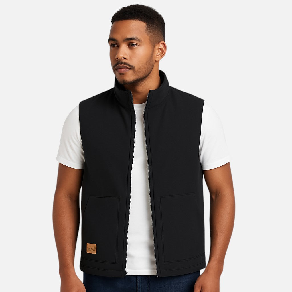 Monacogents | Lambswool Padded Vest with Stand Collar