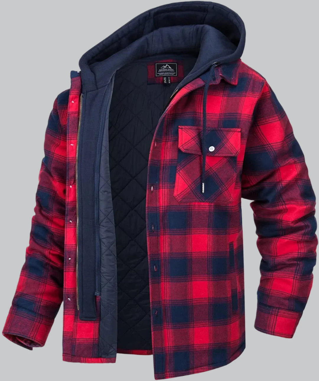 Logan - Flannel Shirt Jacket with Detachable Hood