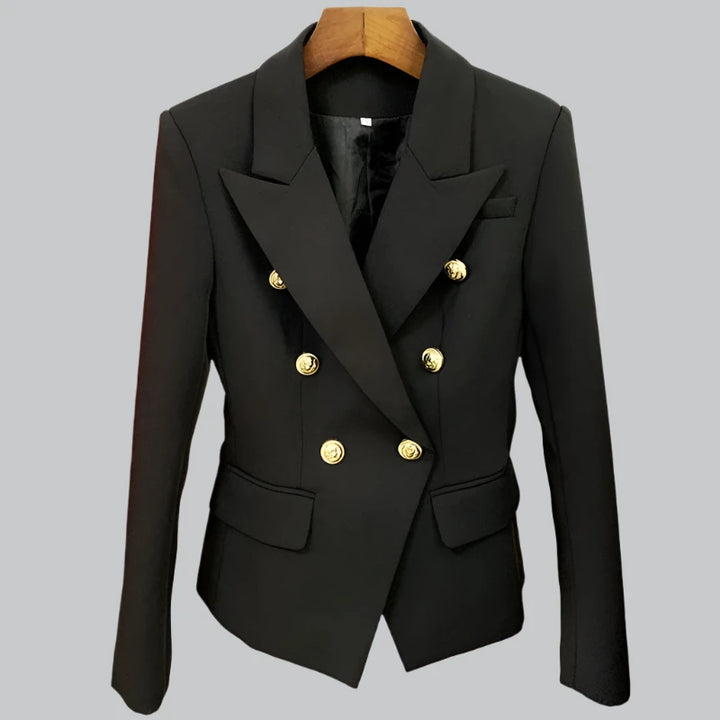 Eliza - Classic Double-Breasted Women's Blazer with Lion Metal Buttons