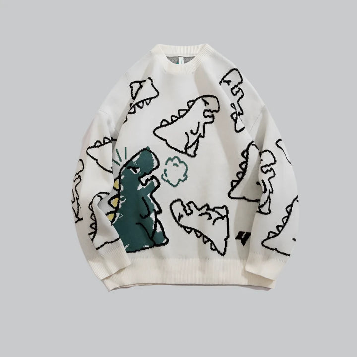 Dylan - Oversized Dinosaur Knit Sweater