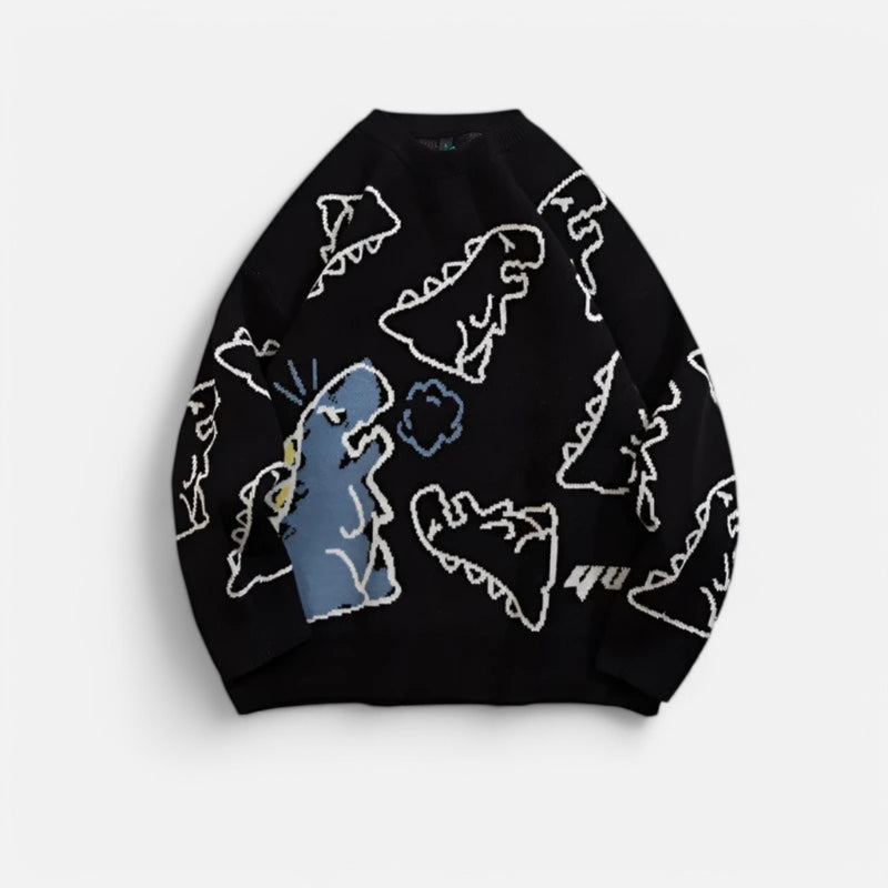 Monacogents | Oversized Dinosaur Knit Sweater