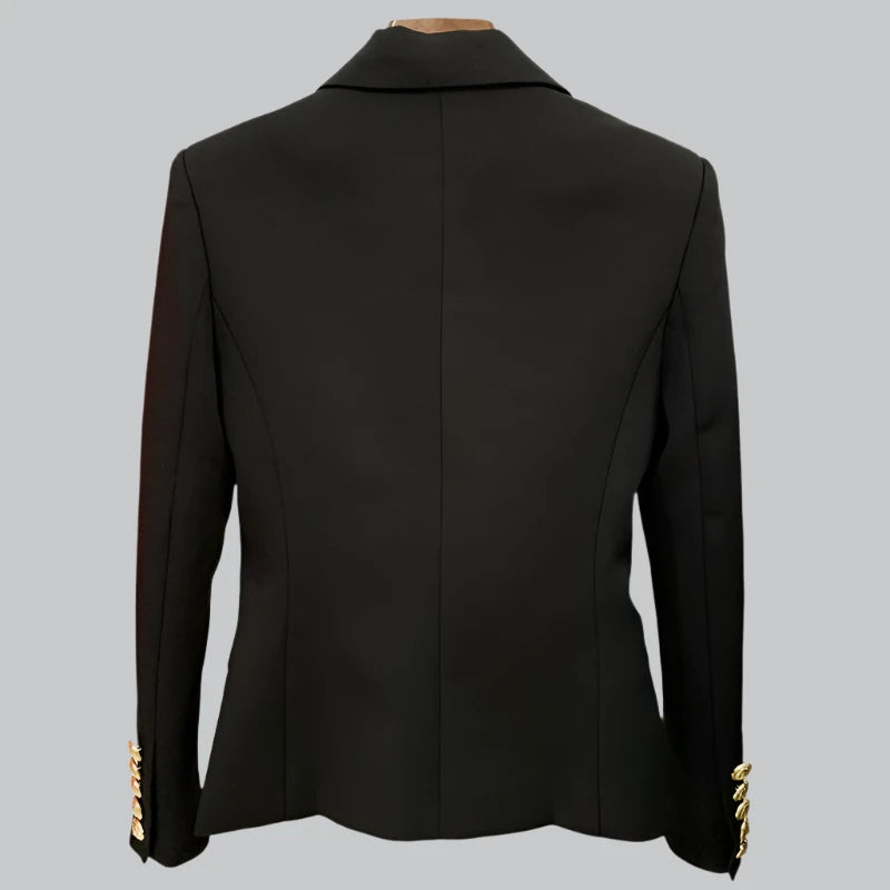 Eliza - Classic Double-Breasted Women's Blazer with Lion Metal Buttons