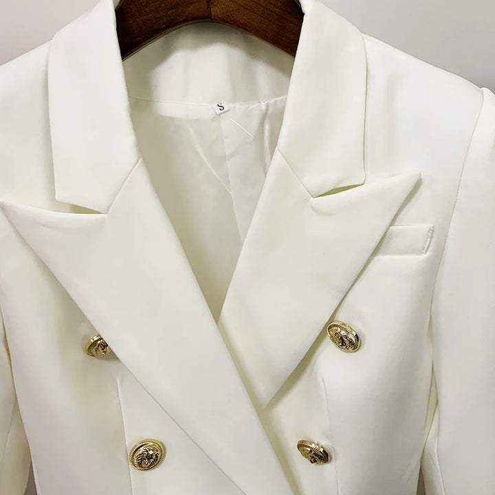 Eliza - Classic Double-Breasted Women's Blazer with Lion Metal Buttons