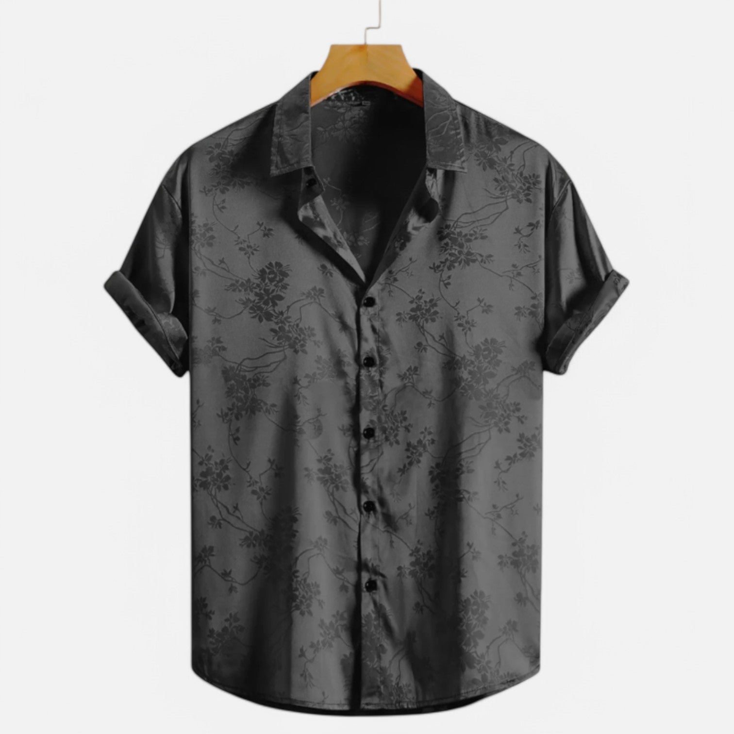 Monacogents | Embroidered Hawaiian Short Sleeve Shirt for Men