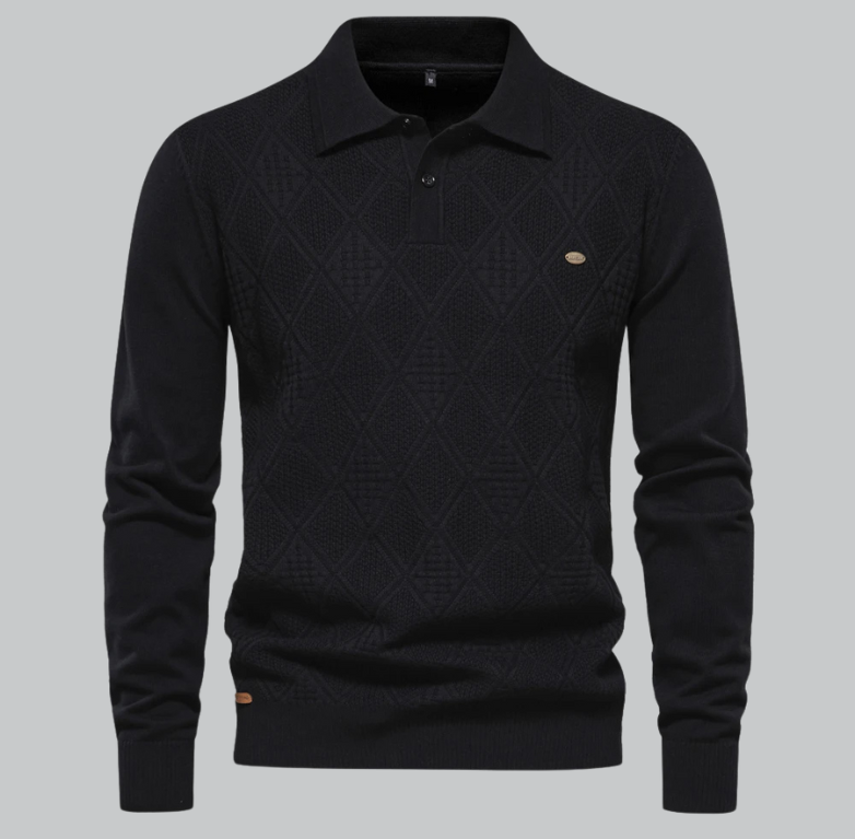 Henry - High-Quality Cotton Polo Neck Sweater