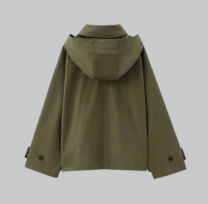 Nina - Solid Color Hooded Jacket