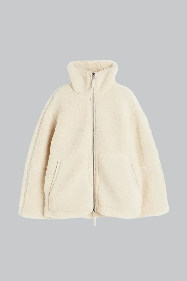 Lam - Oversized Fleece Wool Jacket