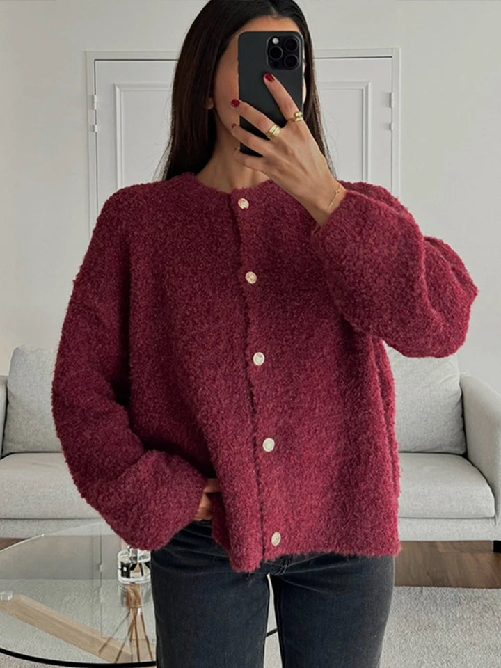 Lila - Women's Loose Knit Cardigan