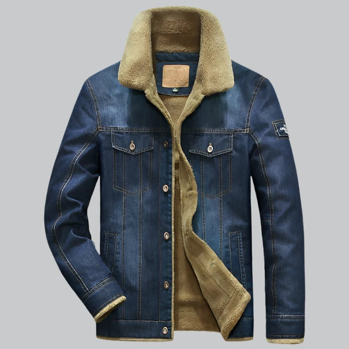 Mason - Men's Fleece-Lined Denim Winter Jacket