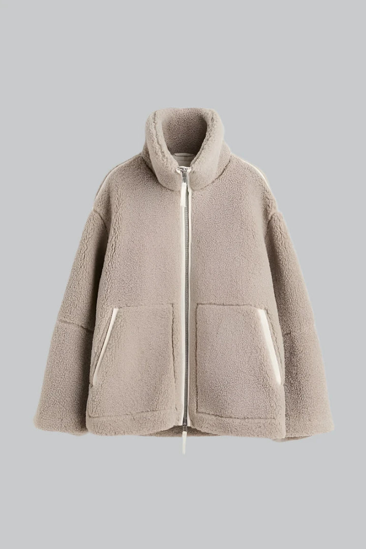 Lam - Oversized Fleece Wool Jacket