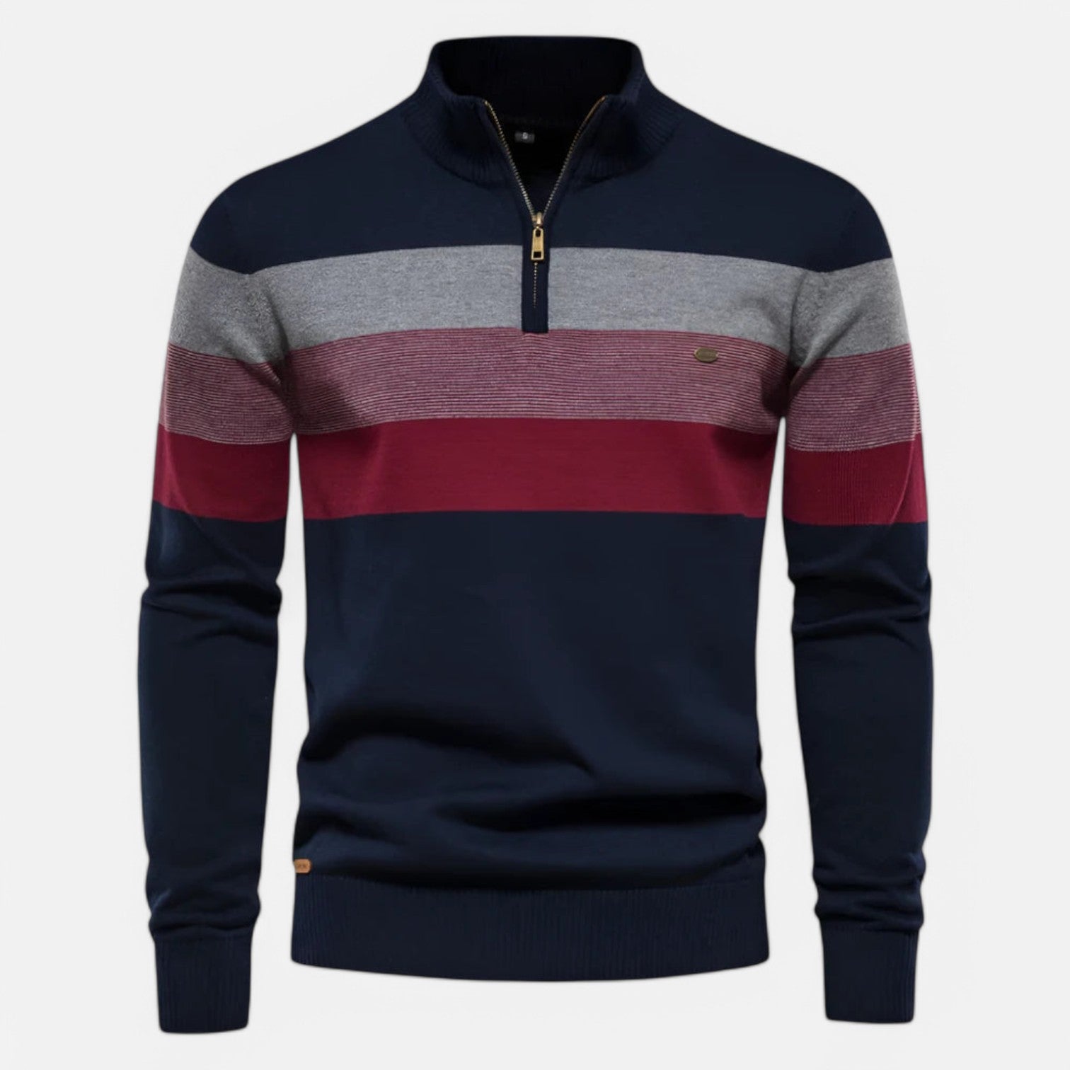 Monacogents | Casual Zip Mock Neck Sweater