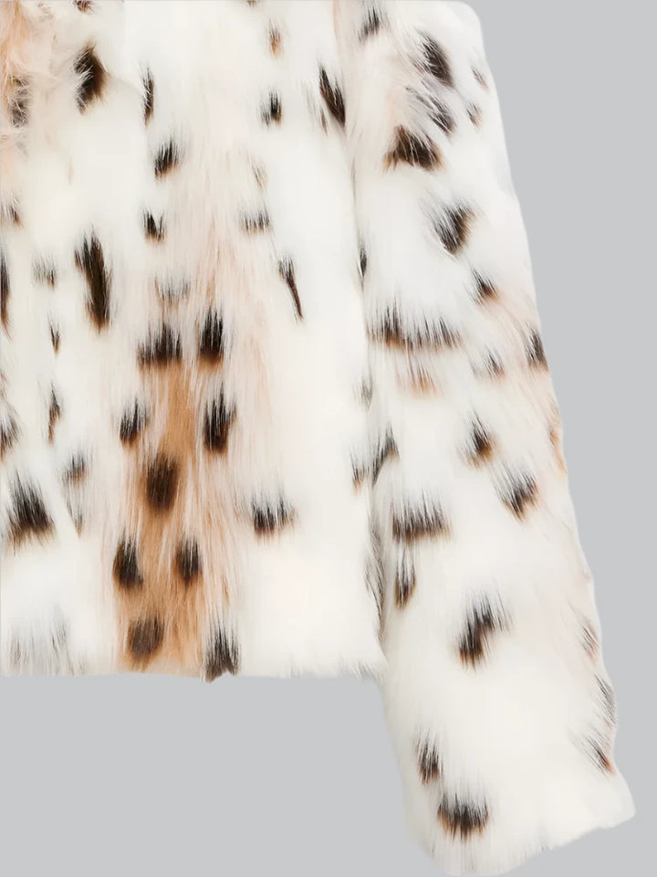 Luna - Faux Fur Leopard Print Coat