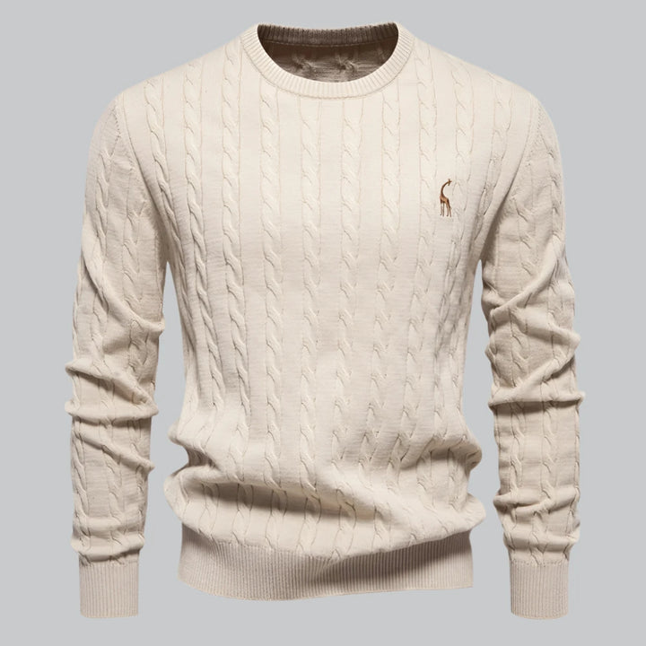 The Gregor - Classic Embroidered Giraffe Sweater