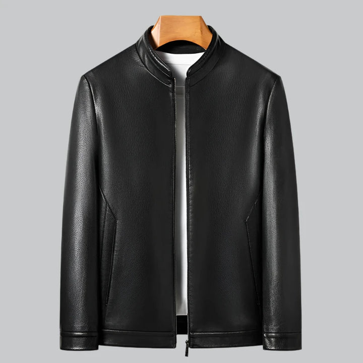 Elias - Premium Sheep Leather Jacket with Mock Collar