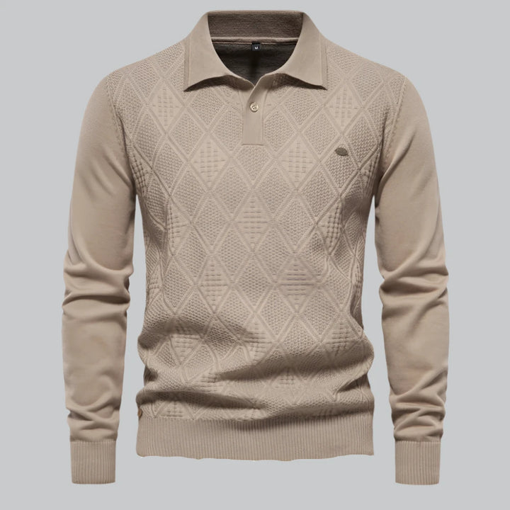 Henry - High-Quality Cotton Polo Neck Sweater