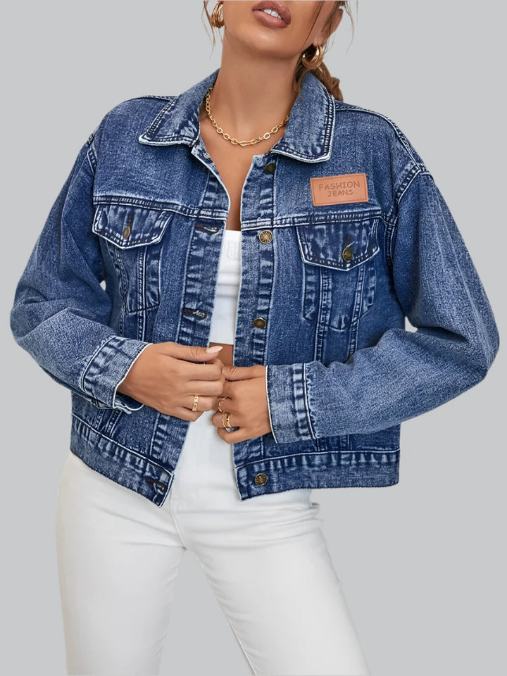 Mia - Casual Turn-Down Collar Denim Jacket for Women