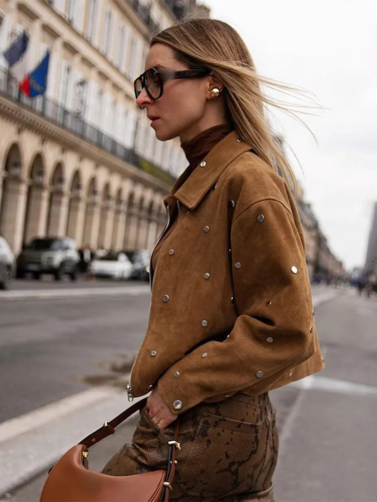 Sophie - Suede Studded Jacket