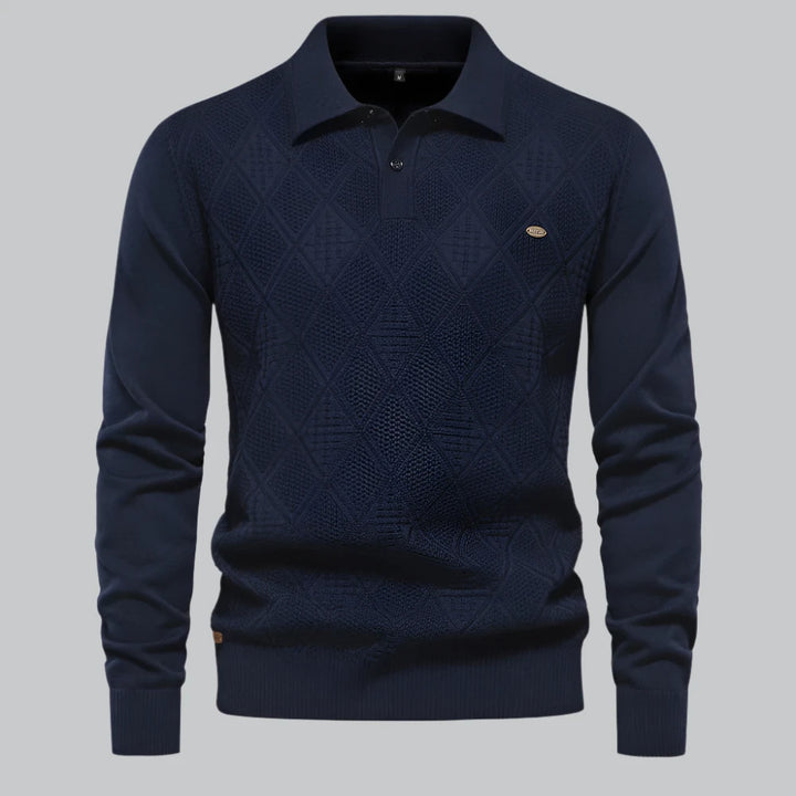 Henry - High-Quality Cotton Polo Neck Sweater