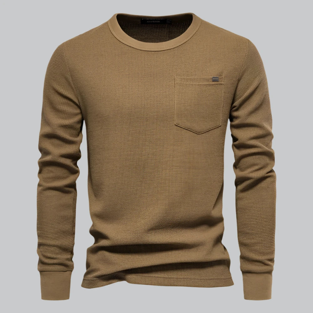 Mason - Waffle Cotton Long Sleeve T-Shirt