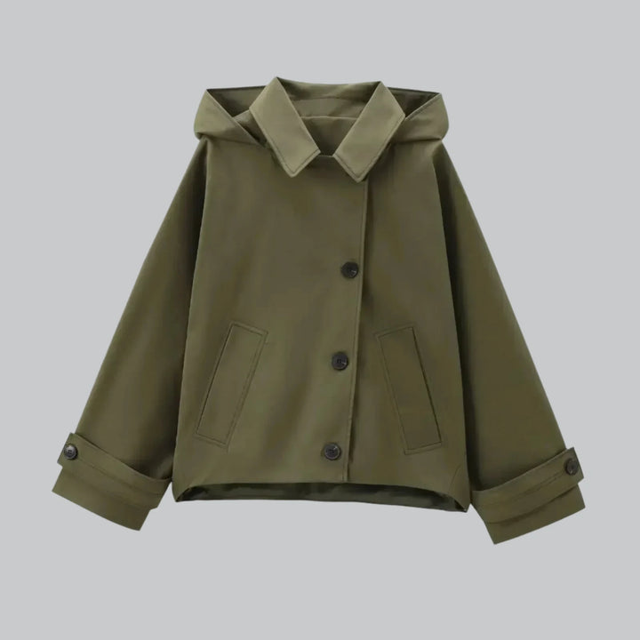 Nina - Solid Color Hooded Jacket