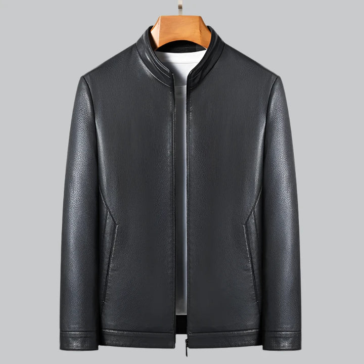 Elias - Premium Sheep Leather Jacket with Mock Collar