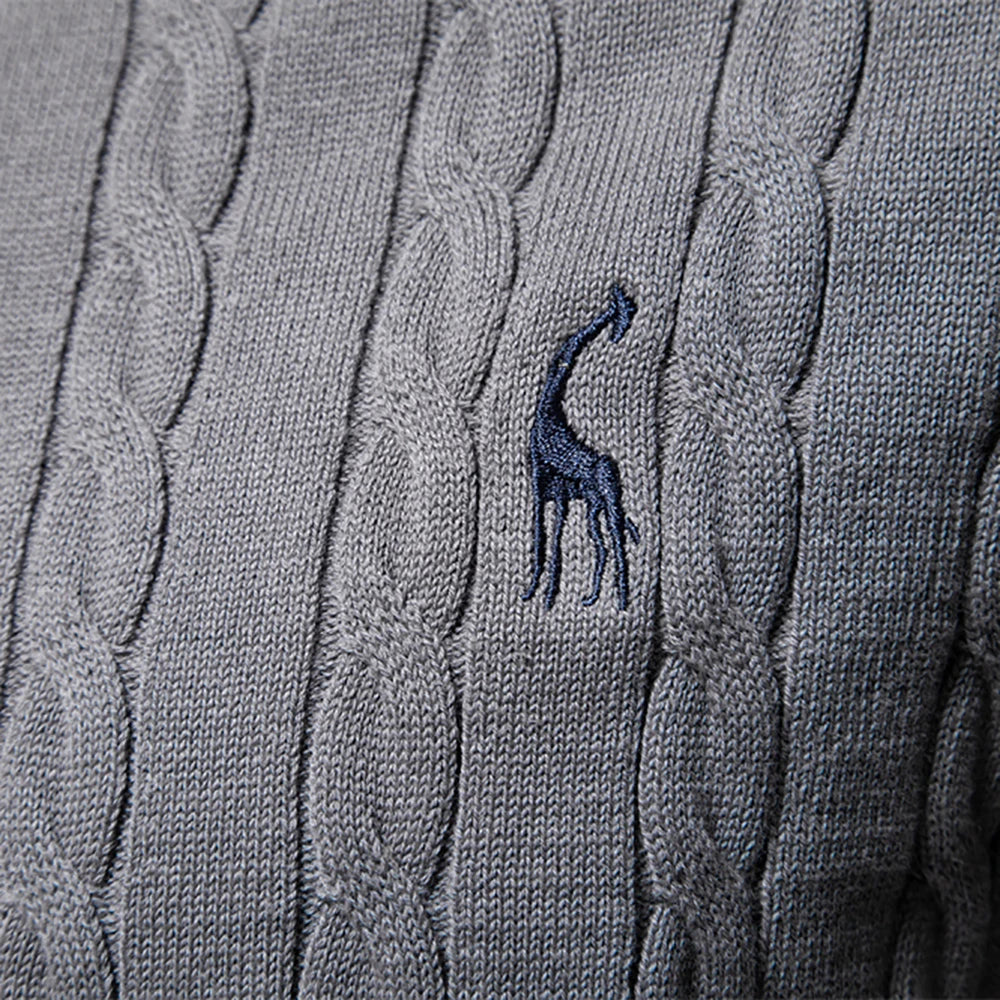 The Gregor - Classic Embroidered Giraffe Sweater