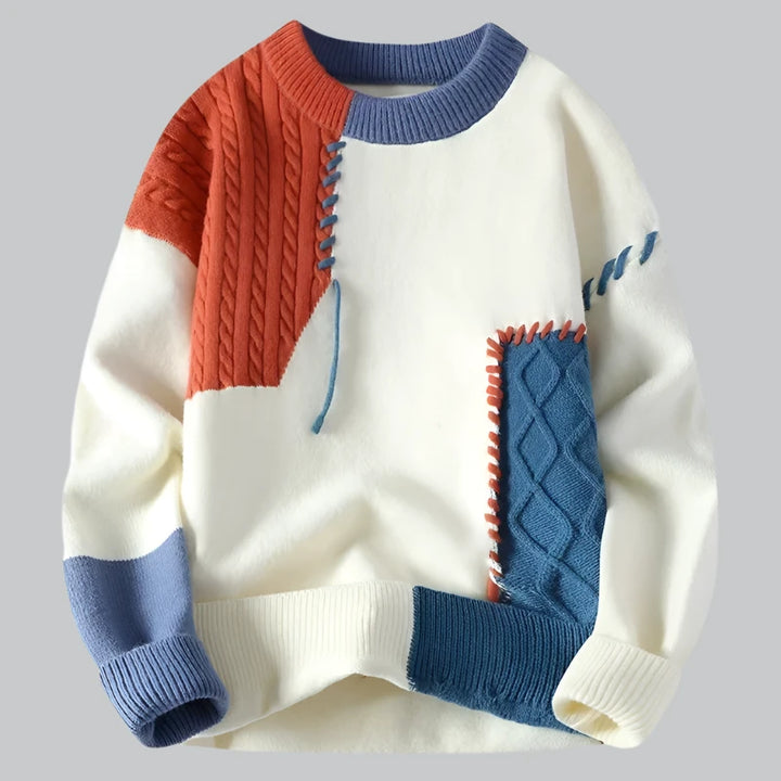 Fusion - Patchwork Knit Pullover