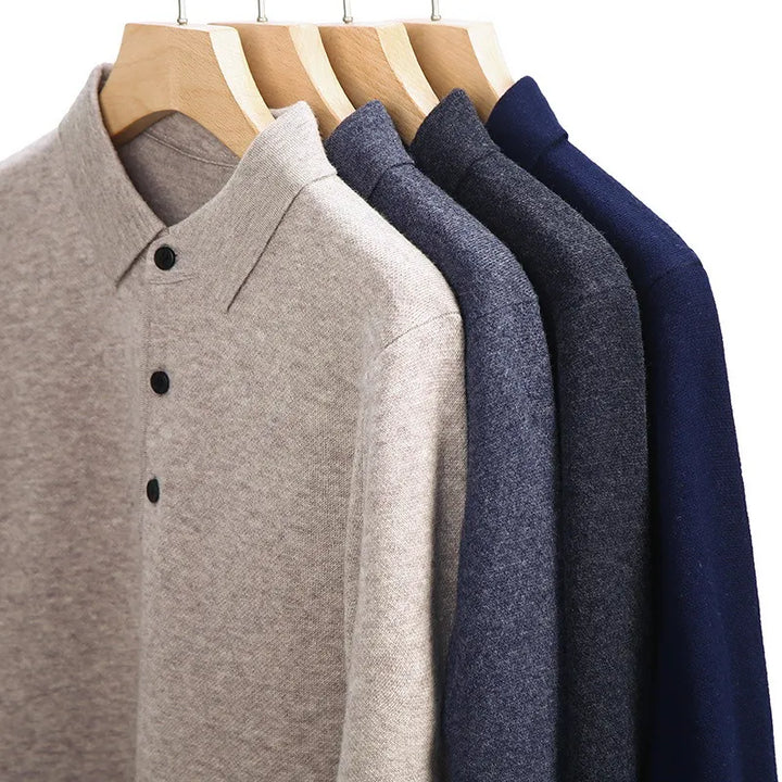 Graham - Cashmere Blend Polo Pullover