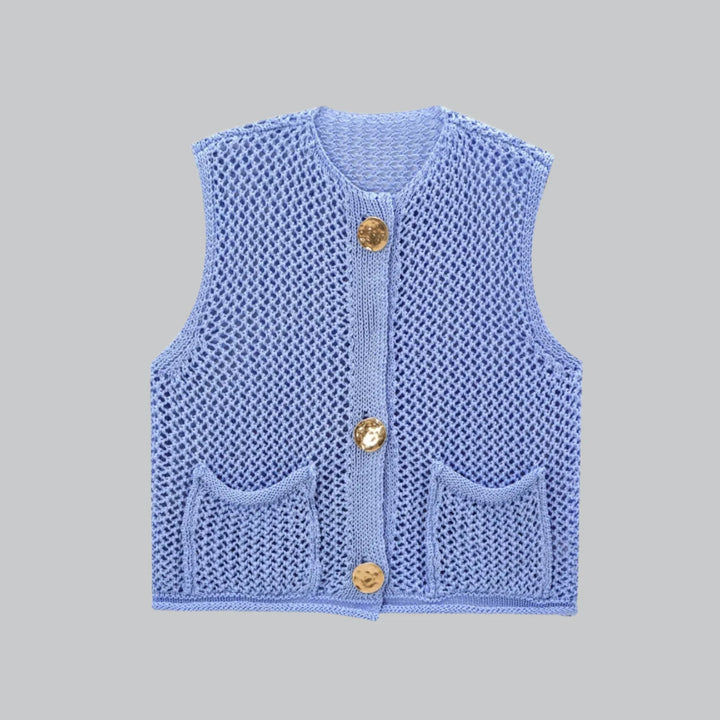 Maya - Chunky Knit Sleeveless Cardigan