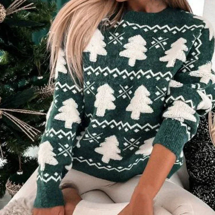 Ivy - 3D Christmas Tree Knit Sweater