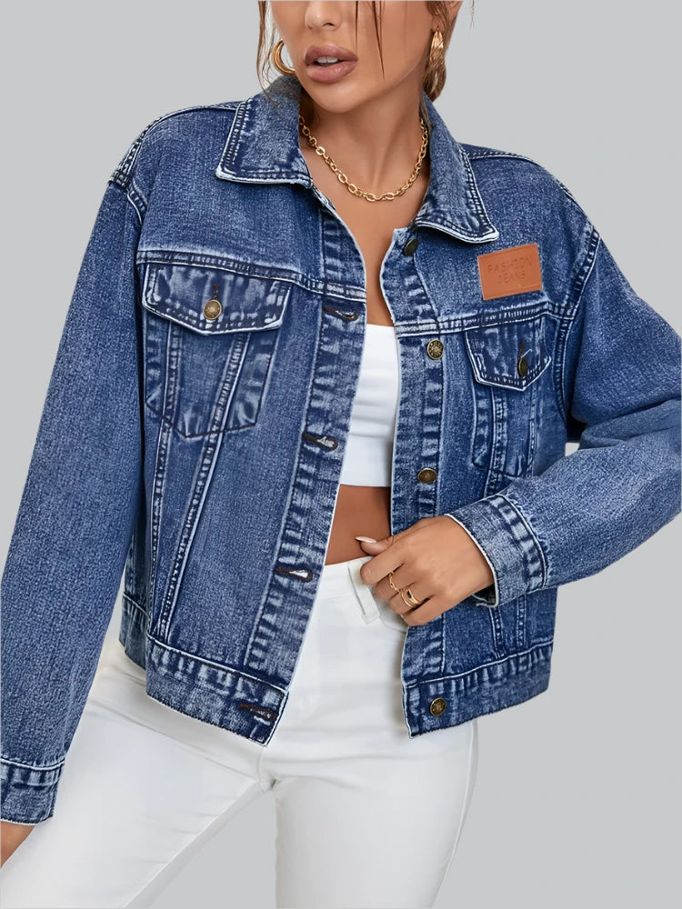 Mia - Casual Turn-Down Collar Denim Jacket for Women