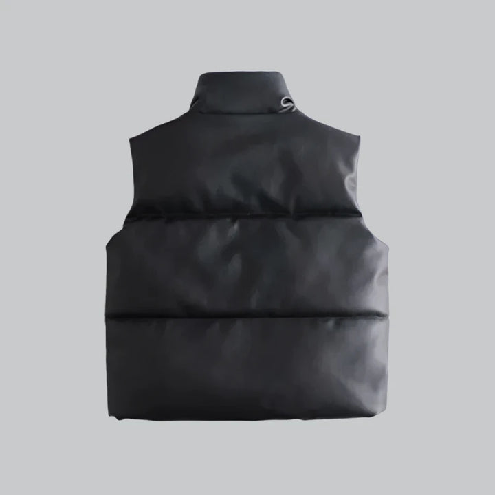 Zara - PU Leather Stand Collar Jacket