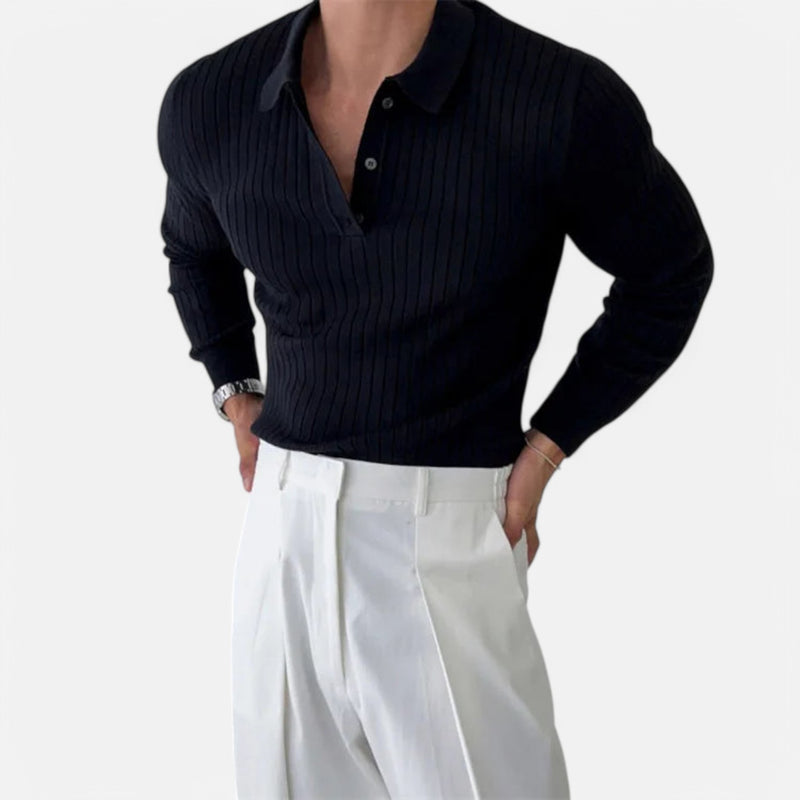 Monacogents | Striped Knit Polo