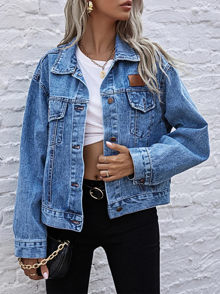 Mia - Casual Turn-Down Collar Denim Jacket for Women