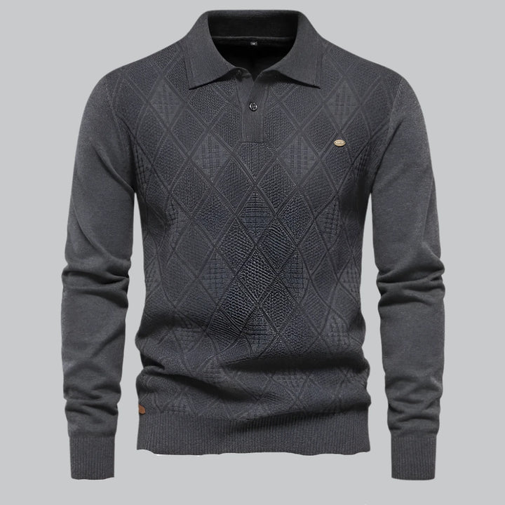 Henry - High-Quality Cotton Polo Neck Sweater