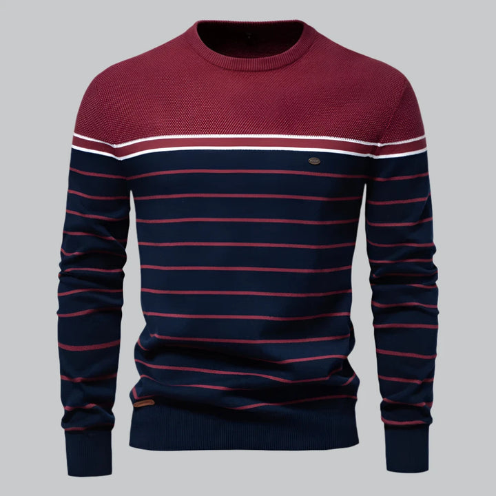 Andrew - Striped Casual Knit Sweater