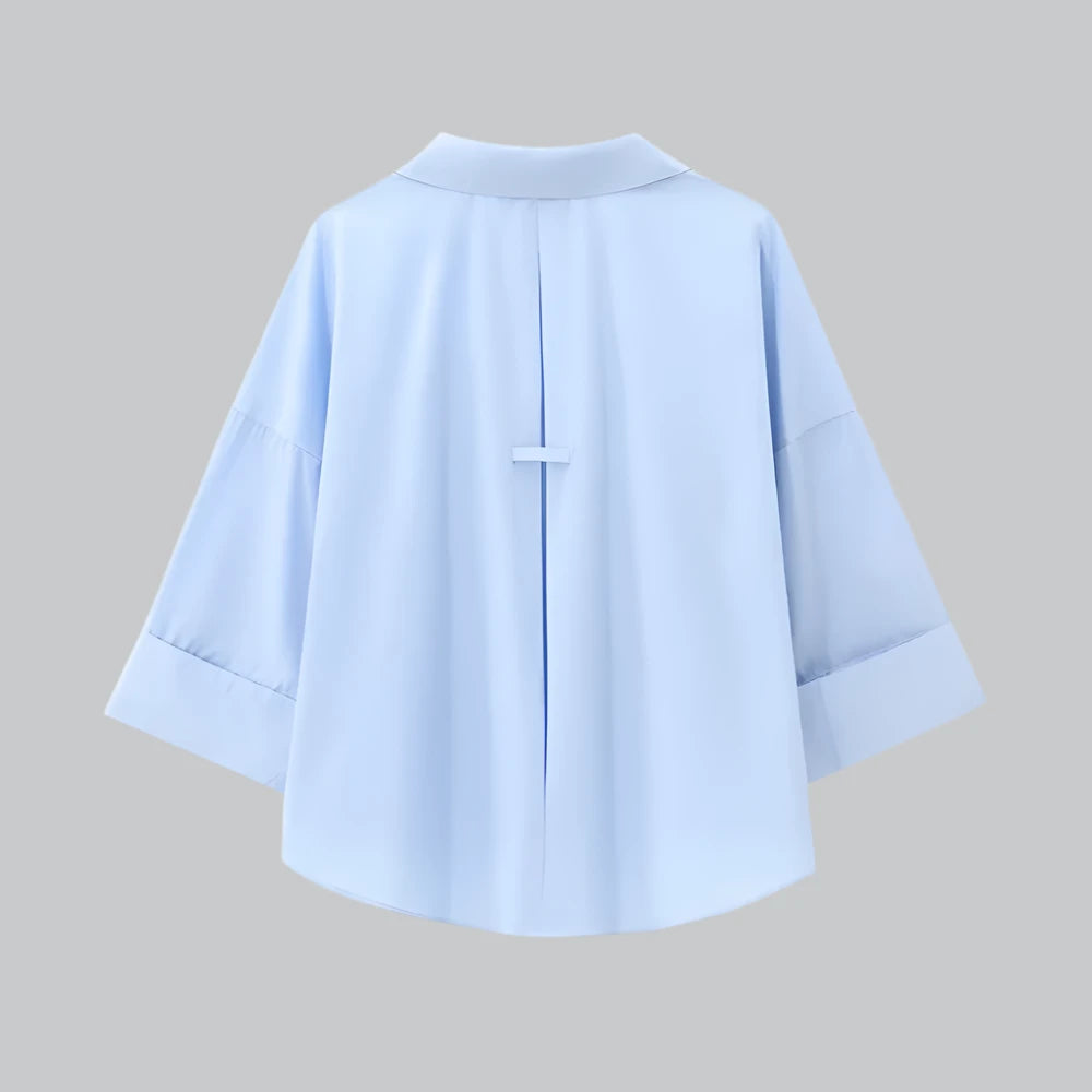 Celina - Wide Sleeve Cotton Poplin Shirt