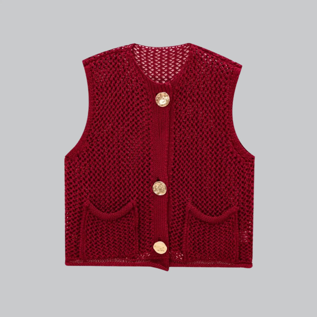 Maya - Chunky Knit Sleeveless Cardigan