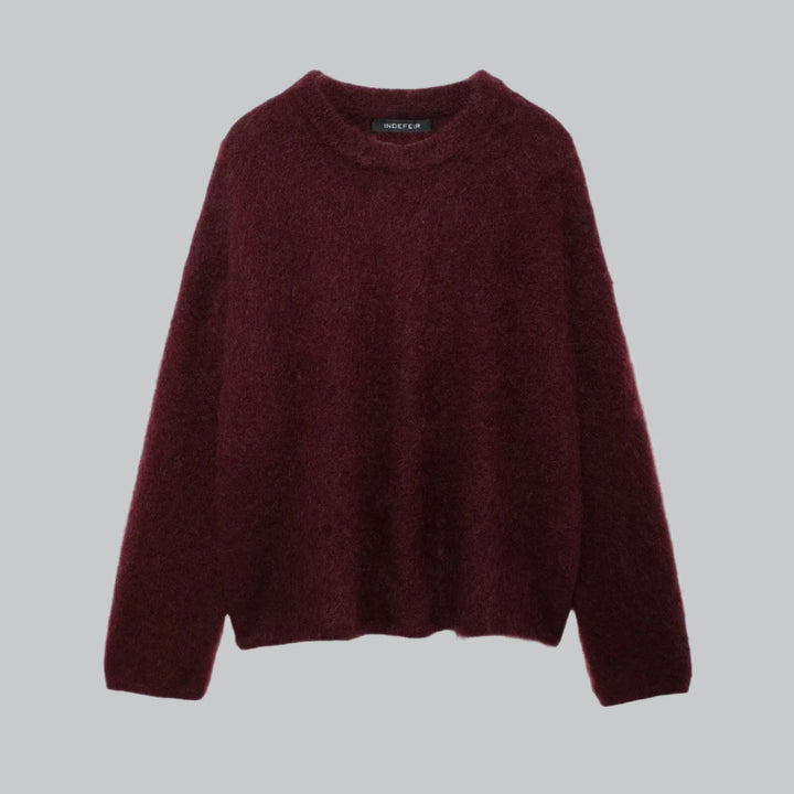 Lydia - Claret Knitted Pullover Sweater