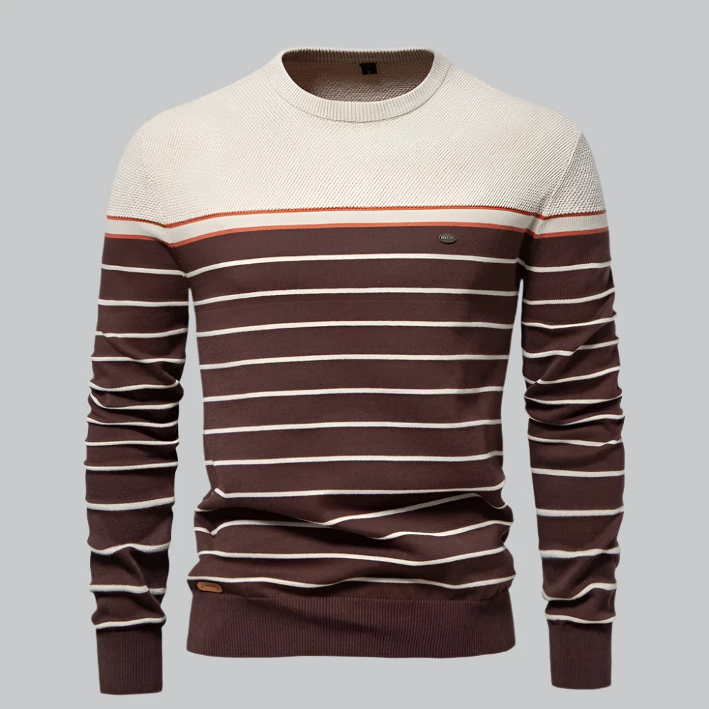 Andrew - Striped Casual Knit Sweater