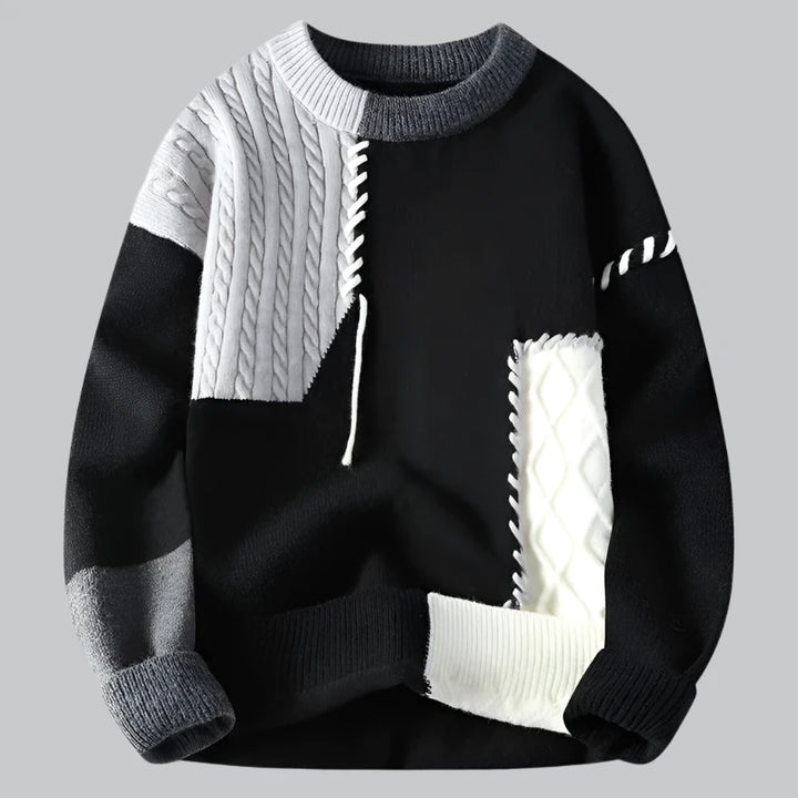 Fusion - Patchwork Knit Pullover