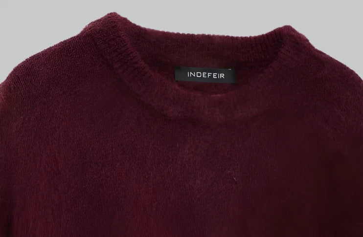 Lydia - Claret Knitted Pullover Sweater