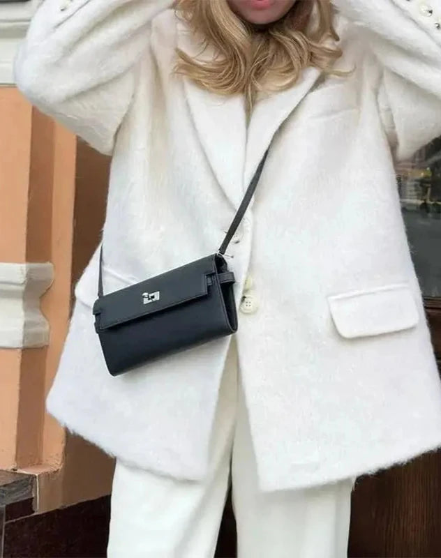 Lara - Plush Lapel Woolen Coat