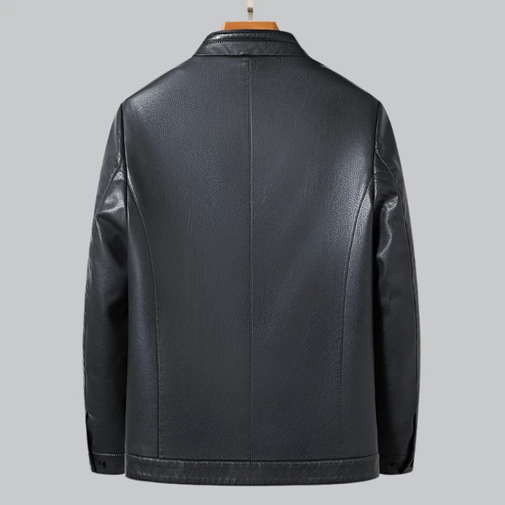 Elias - Premium Sheep Leather Jacket with Mock Collar